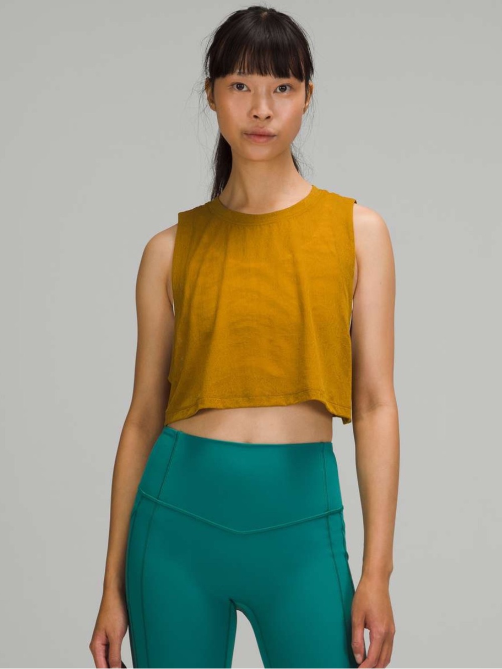 Lululemon All Yours Crop Top Tank Top Mustard